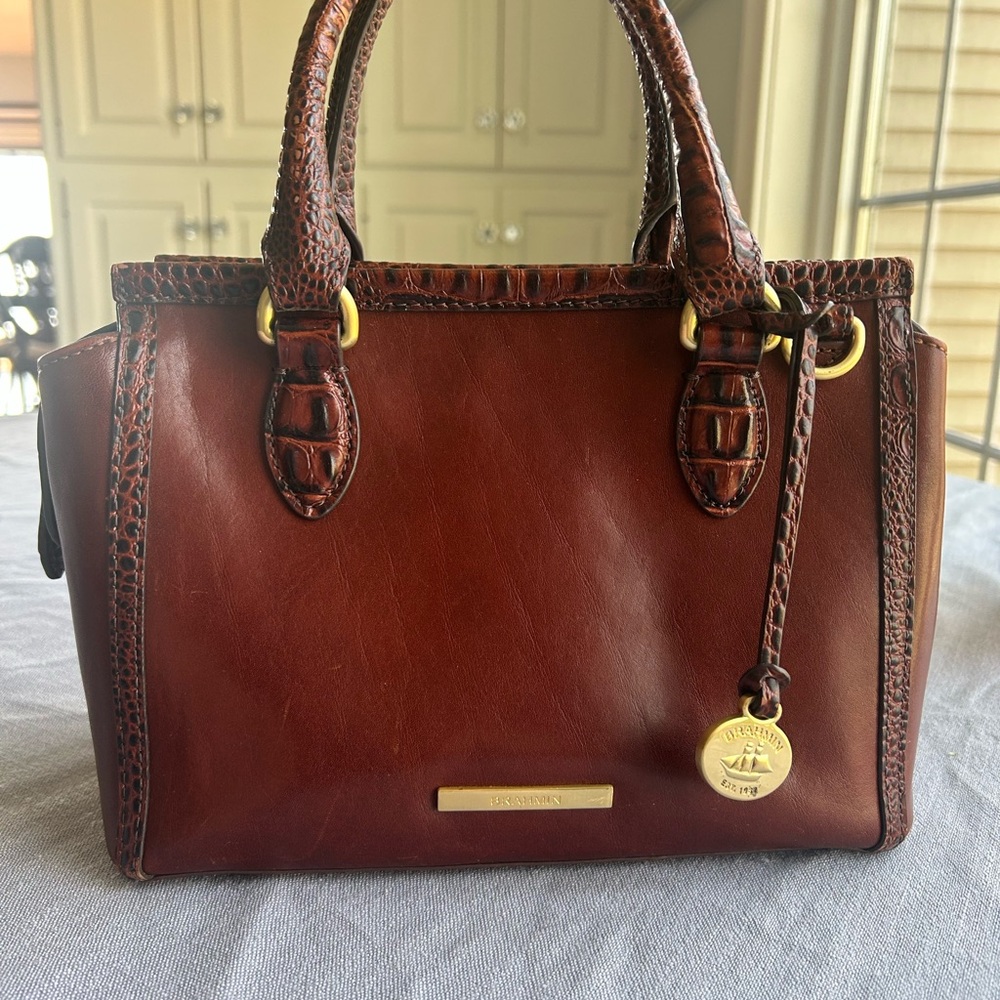 Brahmin Pecan Brown Leather Satchel